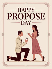 Obraz premium Happy Propose Day Romantic Proposal Moment