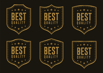 Vector of Golden shield best quality badge - Unique Stylish Shield badge.