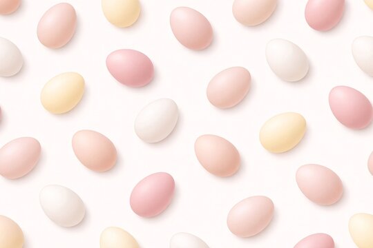 Colorful pastel candy pattern on soft background
Top view of assorted pastel candies scattered on a clean background, creating a playful, minimal pattern ideal for sweet and festive themes.