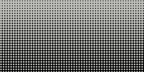 Basic halftone dots effect in black and white color. Halftone effect. Dot halftone. Hacked code. Scale size different hole space, modern background for posters, websites, web pages, business cards .