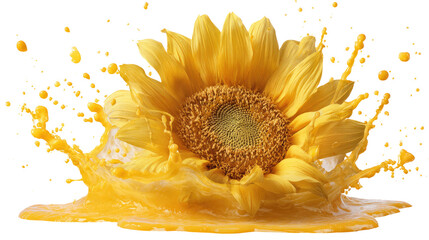 Bright sunflower in full bloom close-up vibrant yellow petals with green leaves natural beauty summer garden outdoor nature background