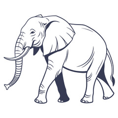 Obraz premium Minimalist Elephant Vector Illustration for Wildlife Branding