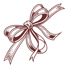 Fototapeta premium Gift Ribbon Bow Icon Vector Art on White Background