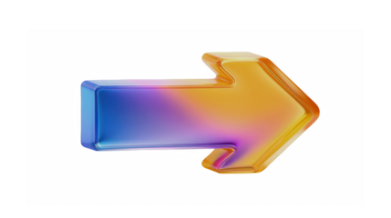 Glossy arrow pointing to the right with a gradient color