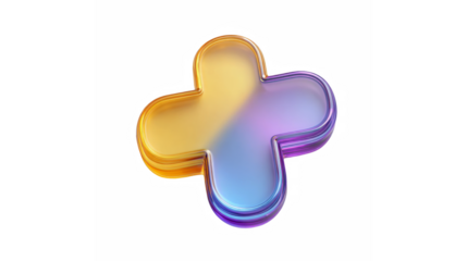 3d rendered plus symbol with gradient colors