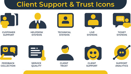 Client Support and Trust Icons for Customer Service