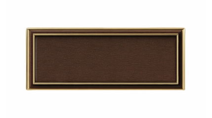 Elegant rectangular wooden plaque with golden trim