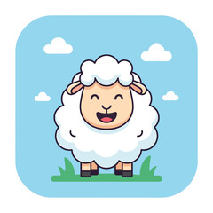 Naklejka premium Happy Cartoon Sheep
