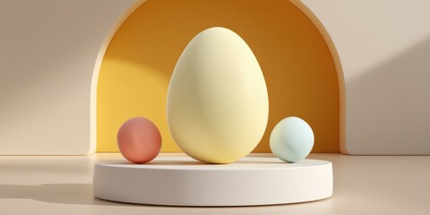 Hero product on white pedestal with clean background