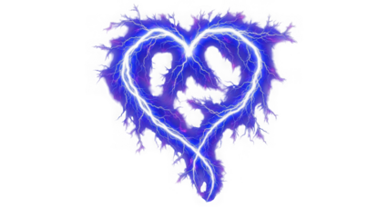 Electric heart design isolated on transparent background