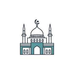 Obraz premium Mosque with Dome and Minarets