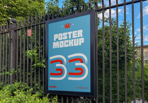 Fence Poster Mockup