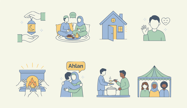 Diverse people sharing food and kindness in community