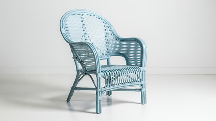 Rattan accent chair with a soft faux fur throw, creating a cozy and stylish corner in modern interiors