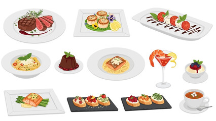 Assortment of Gourmet Dishes - A Culinary Journey Through Fine Dining.