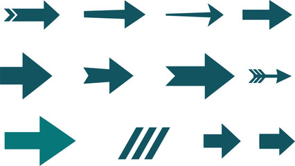 Collection of various directional arrows for navigation and design