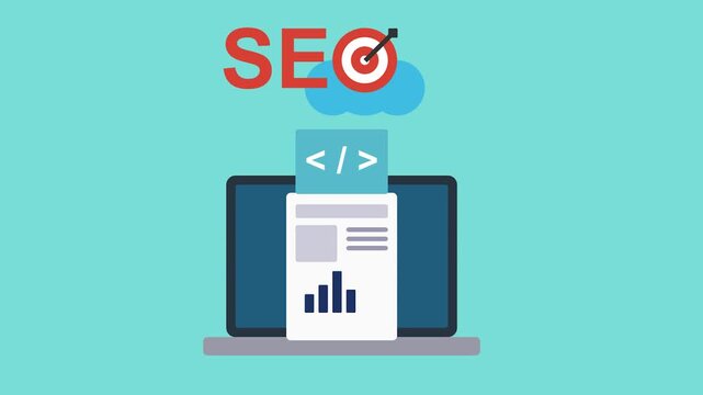SEO Animation with Digital Marketing Interface