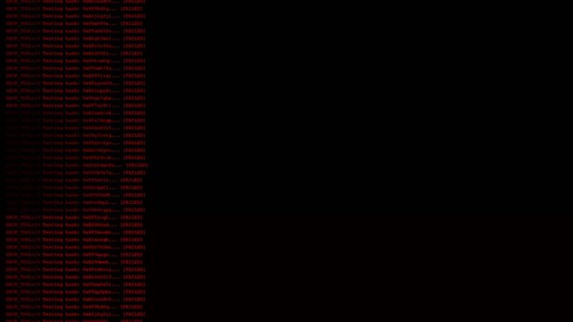 Password Brute Force Attack Red Hacker Console 4K Loop