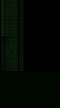 Vertical Memory Hex Dump Computer Code Terminal 4K Loop