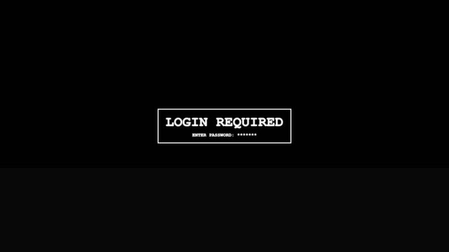 Login Screen Password Prompt Retro White Terminal 4K Loop