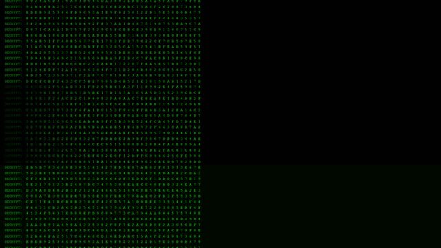 Matrix Rain Decrypting Code Green Scrolling Text 4K Loop