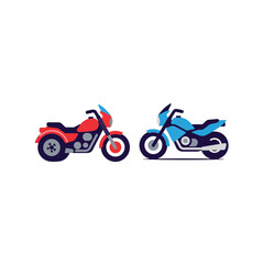 Fototapeta premium Two Motorcycles Side by Side Illustration.