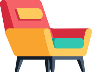 Modern Lounge Chair Flat Vector Illustration