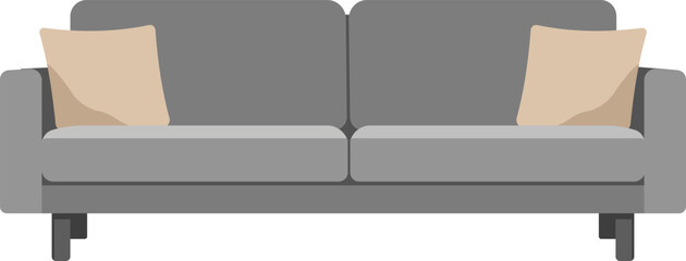 Modern Sofa Flat Vector Illustration for Interior Design