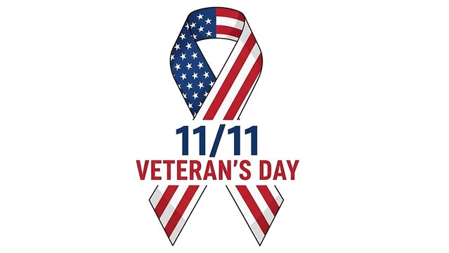 Veterans Day Ribbon American Flag 1111