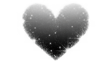 Celestial heart isolated on transparent background
