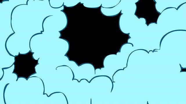 Smoke cartoon transition for dynamic scene changes in kids video content