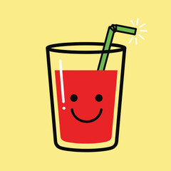 Happy Glass of Red Juice