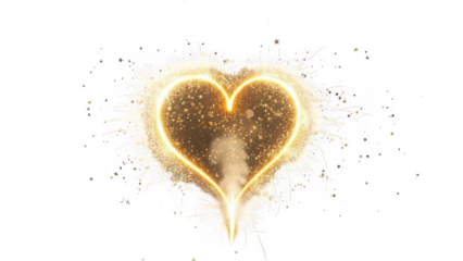 Illuminated heart sparkle isolated on transparent background