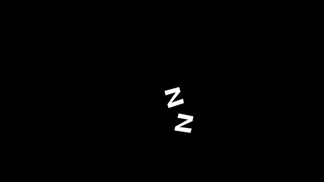 animation of the letter z flying up, animation symbolizes sleep - Powered by Adobe