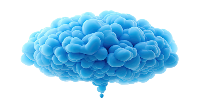 Blue abstract cloud bubble formation soft rounded shapes volumetric texture digital art modern composition isolated on white background - Powered by Adobe