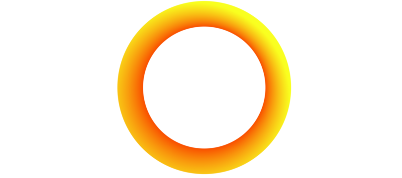 A circular gradient ring with a smooth transition from yellow to orange, set against a white background - Powered by Adobe