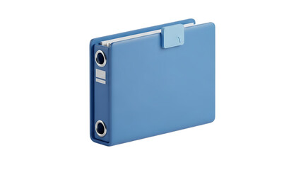 Blue binder isolated on transparent background