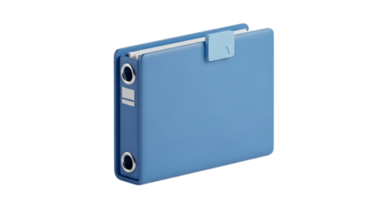 Blue binder isolated on transparent background