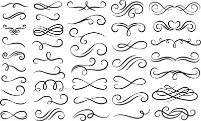 Obraz premium Black Flourishes and Swirls Decorative Elements 1904.m10.i014.n008.p.c25.411049846