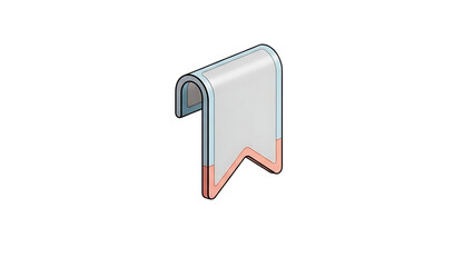 A white object isolated on transparent background