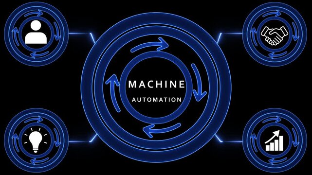 Machine Automation Circular Flow Diagram with Icons artificial intelligence machine learning