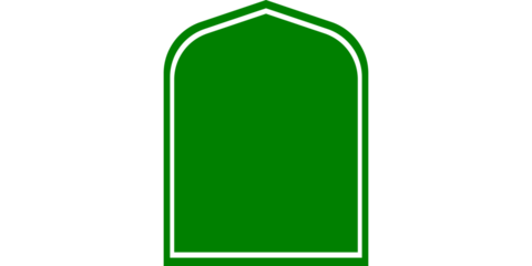 Simple Green Arched Frame with Smooth Rounded Top and White Outline, Perfect for Minimalist Islamic or Decorative Art