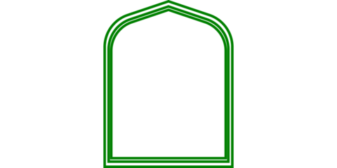 Simple Green Arched Outline Frame with Smooth Rounded Top and Double Border, Ideal for Elegant Invitations