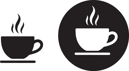 Obraz premium Coffee mug and tea cup vector icon. Simple and minimalistic design for coffee-themed graphics.