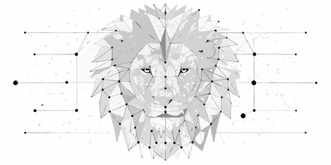 Geometric lion portrait a striking polygonal art style depiction of a majestic feline © Ankan