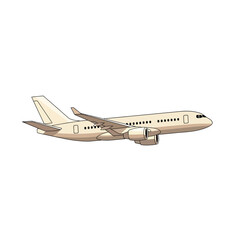 Commercial Airplane in Flight Mode Illustration.