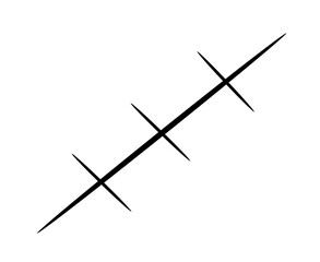 Diagonal black scratch marks minimalist abstract line design