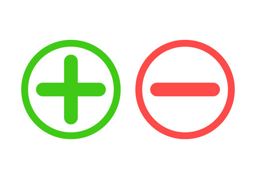 Plus and minus sign set. Vector