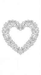 Elegant Heart Shape Floral Design with Roses and Curly Vines