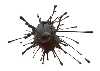 Gray liquid splash abstract isolated on a transparent background